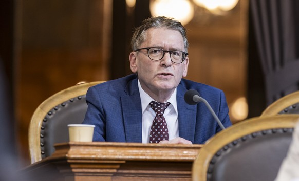 Pirmin Bischof, Mitte-SO, spricht zu den fehlenden Hausaerztinnen und Hausaerzten, an der Fruehjahrssession der Eidgenoessischen Raete, am Mittwoch, 19. Maerz 2025 im Staenderat in Bern. (KEYSTONE/Ale ...
