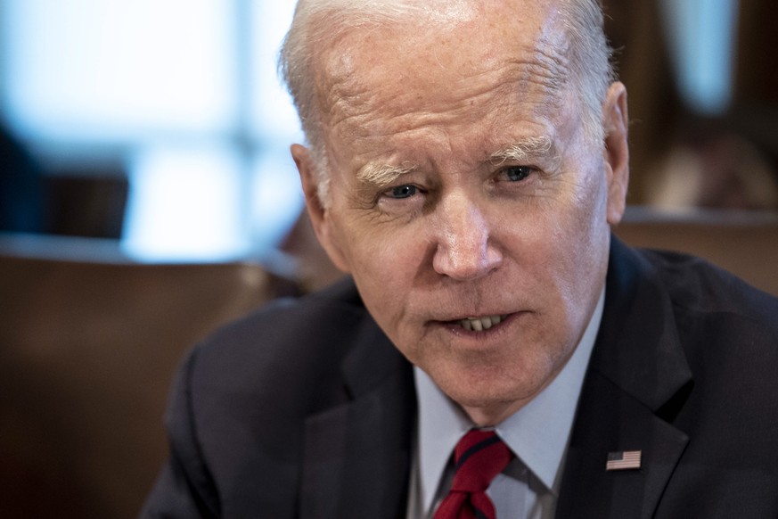 epa10391142 US President Joe Biden speaks during a cabinet meeting at the White House in Washington, DC, USA, 05 January 2023. Biden chastised Republicans for what he called their &#039;inflammatory&# ...