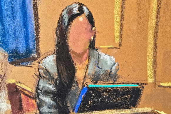 A witness testifying under the pseudonym Jane to protect her privacy is cross examined by defense attorney Teny Geragos during Sean &quot;Diddy&quot; Combs&#039; sex trafficking trial in New York City ...