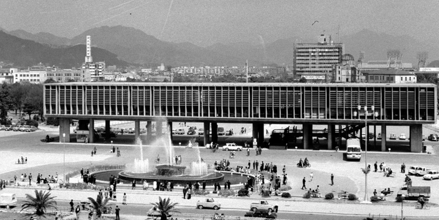Le mémorial de la paix d’Hiroshima en 1955.