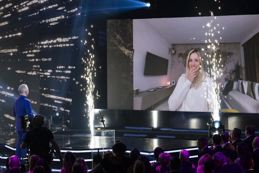 Lara Gut-Behrami (Ski alpin) erhaelt den Preis Sportlerin des Jahres 2024 an der Verleihung der Sports Awards 2024, aufgenommen am Sonntag, 5. Januar 2025 in den Studios von SRF in Zuerich. (KEYSTONE/ ...