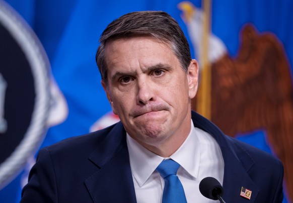 Deputy Attorney General Todd Blanche answers a question during a news conference after the Justice Department announced the release of three million pages of documents in the latest Jeffrey Epstein di ...