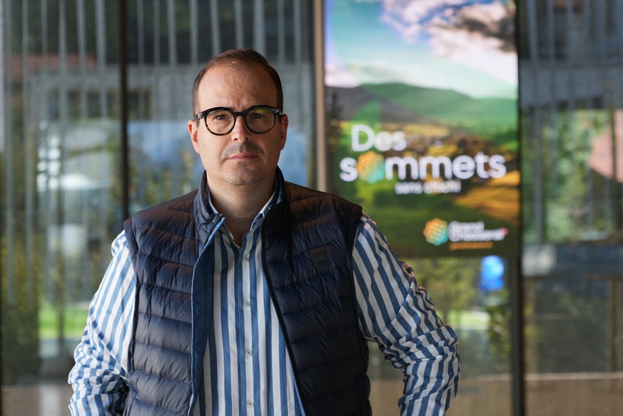 Patrick Linder, directeur de la Chambre d'economie public du Grand Chasseral, pose vendredi 8 aout 2025 a Sonceboz. (KEYSTONE/Julien Grindat)