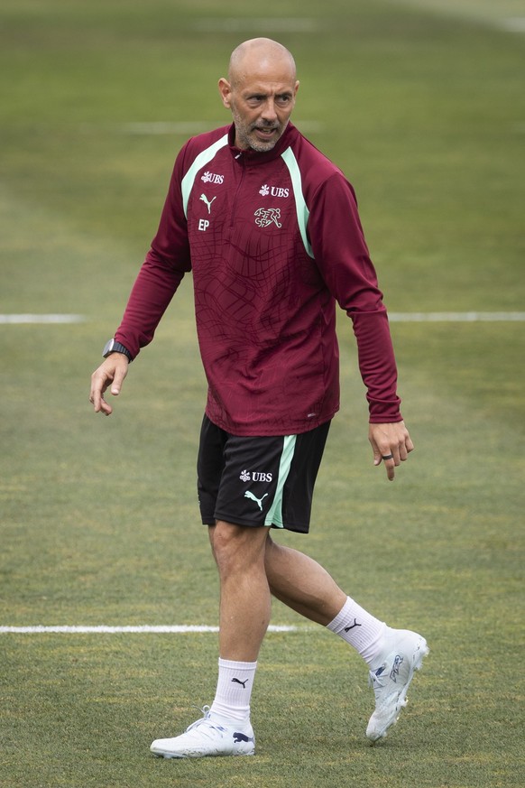 Switzerland's performance coach Eduardo Parra Garcia during a training session of the Swiss national soccer team at the SDJA in San Diego, California, USA, Friday, June 5, 2026, ahead of the 2026 ...