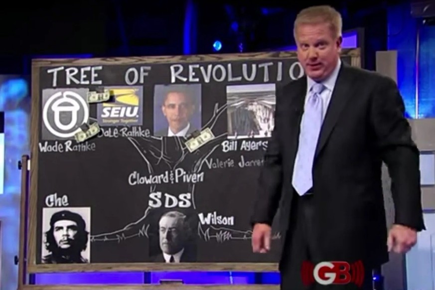 Tableau noir, théories politiques et envolées spectaculaires: Glenn Beck incarne toute une époque pour Fox News.