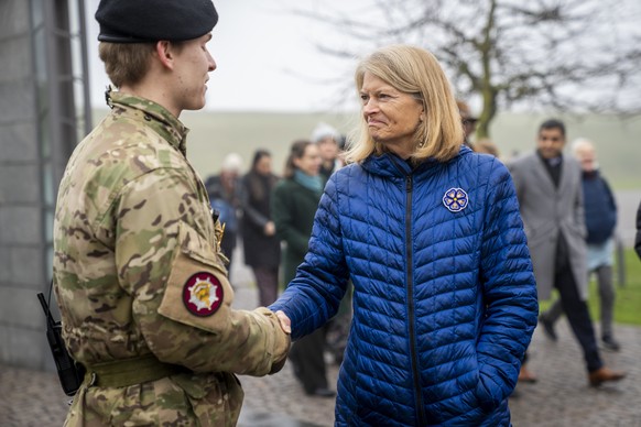 epa12656072 US Senator Lisa Murkowski visits the Memorial for Denmark's international efforts after 1948 at Kastellet as part of a US delegation of senators and members of the House of Representa ...