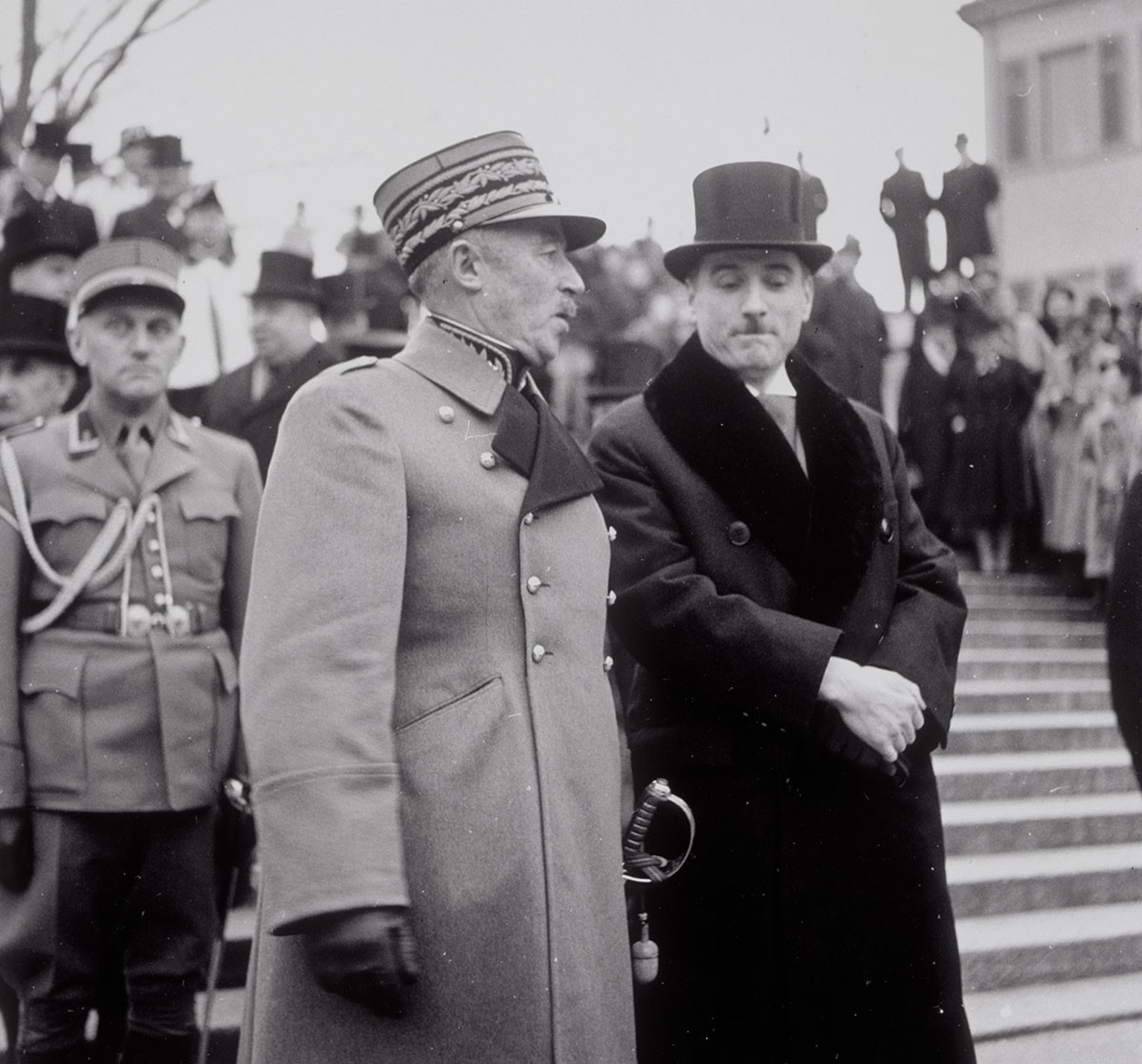 Pas les meilleurs amis du monde: Henri Guisan et Marcel Pilet-Golaz en décembre 1939.