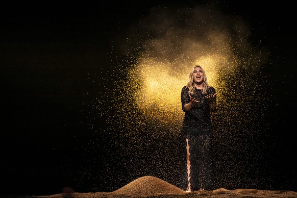 KEYPIX - France&#039;s Louane performs the song &quot;Maman&quot; during the dress rehearsal and preview show of the final at the 69th Eurovision Song Contest in Basel, Switzerland, on Friday, May 16, ...