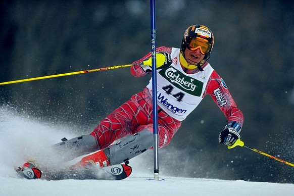 15 Jan 2000: Andrzej Bachleda of Poland in action during the World Cup Skiing held in Wengen, Switzerland. \ Mandatory Credit: Mike Hewitt /Allsport