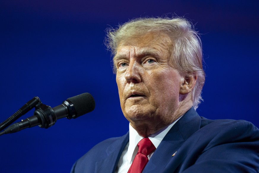 FILE - Former President Donald Trump speaks at the Conservative Political Action Conference, CPAC 2023, March 4, 2023, at National Harbor in Oxon Hill, Md. Trump said in a social media post that he ex ...