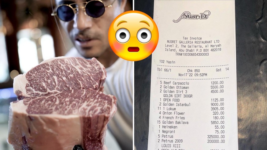 Salt Bae choque en postant la facture d'un montant fou sur Instagram