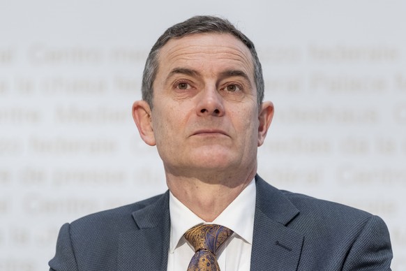 Beat Niederhauser, der Stellvertreter des Preisueberwachers, nimmt an dessen jaehrlichen Medienkonferenz teil, am Montag, 2. Maerz 2026 in Bern. (KEYSTONE/Alessandro della Valle)