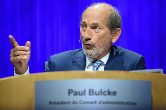 epa11286508 Nestle chairman Paul Bulcke speaks during the 157th Annual General Meeting (AGM) of the Nestle Group, the world&#039;s largest food and beverage company, at the Swiss Tech Convention Cente ...