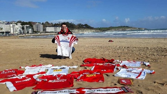 Les plages de Santander aux couleurs du FC Sion, improbable mais sympa.