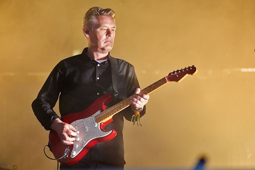 GLASTONBURY, UNITED KINGDOM - JUNE 29: Angelo Bruschini of Massive Attack performs on Day 3 of the Glastonbury Festival at Worthy Farm on June 29, 2014 in Glastonbury, England. (Photo by Gary Wolstenh ...