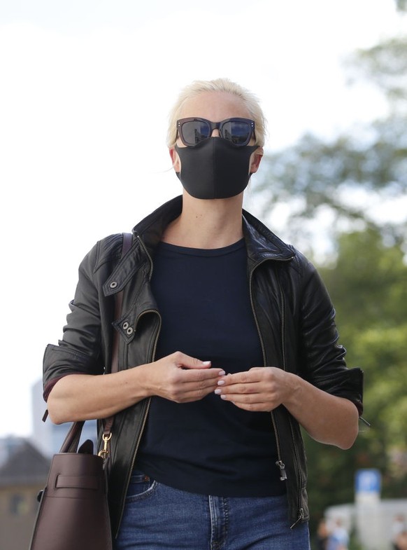 BERLIN, GERMANY - AUGUST 25: Yulia Navalnaya, wife of Russian opposition leader Alexey Navalny arrives at Charite hospital where Navalny is undergoing treatment in Berlin, Germany on August 25, 2020.R ...