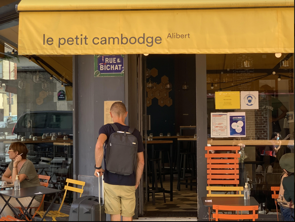 Le café Le Petit Cambodge aujourd'hui. Paris, 4 septembre 2021.