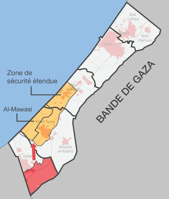 Les habitants de la zone rouge ont reçu l&#039;ordre de s&#039;installer à Al-Mawasi.