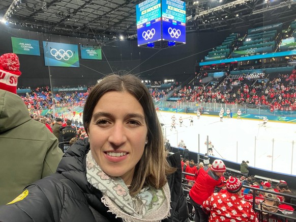 Sarah Forster a aussi assisté au match des messieurs entre la Suisse et le Canada.