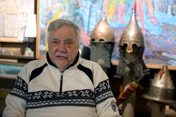 Vladimir Potresov, research director of the Battle on the Ice Museum, speaks during an AFP interview in the village of Samolva, some 130 kilometers outside the regional capital Pskov, on April 18, 202 ...
