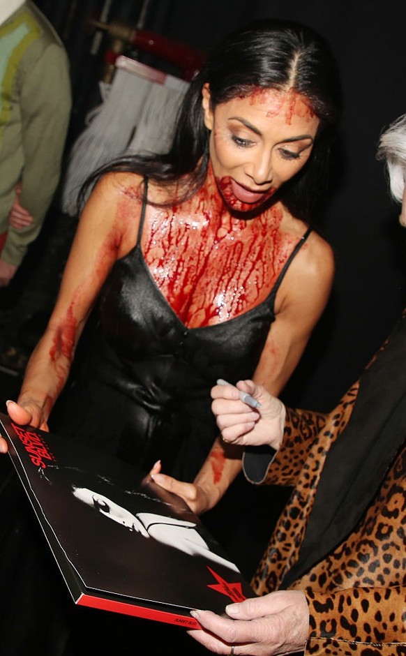 NEW YORK, NEW YORK - APRIL 29: Nicole Scherzinger and Glenn Close backstage at the hit musical "Sunset Blvd" on Broadway at The St. James Theatre on April 29, 2025 in New York City. Glenn Cl ...