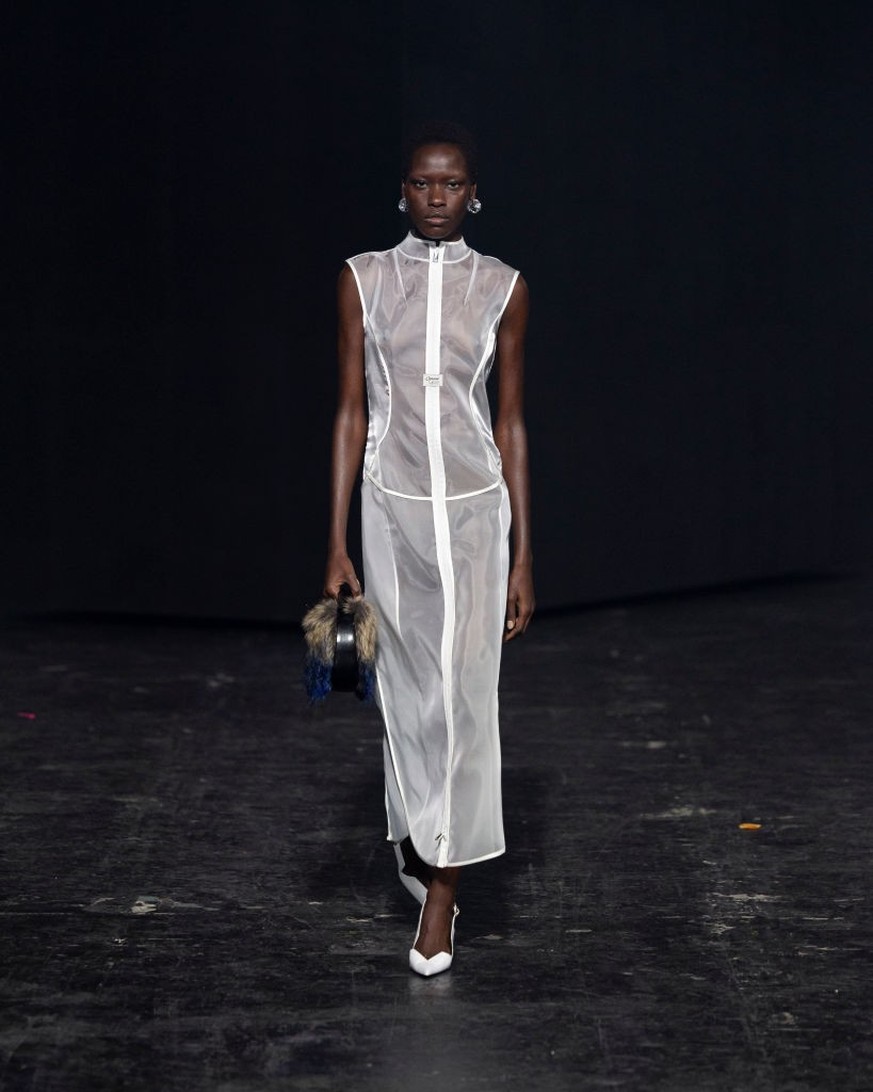 A model walks the runway during the Coperni Womenswear Fall/Winter 2024-2025 show as part of Paris Fashion Week on March 04, 2024 in Paris, France.