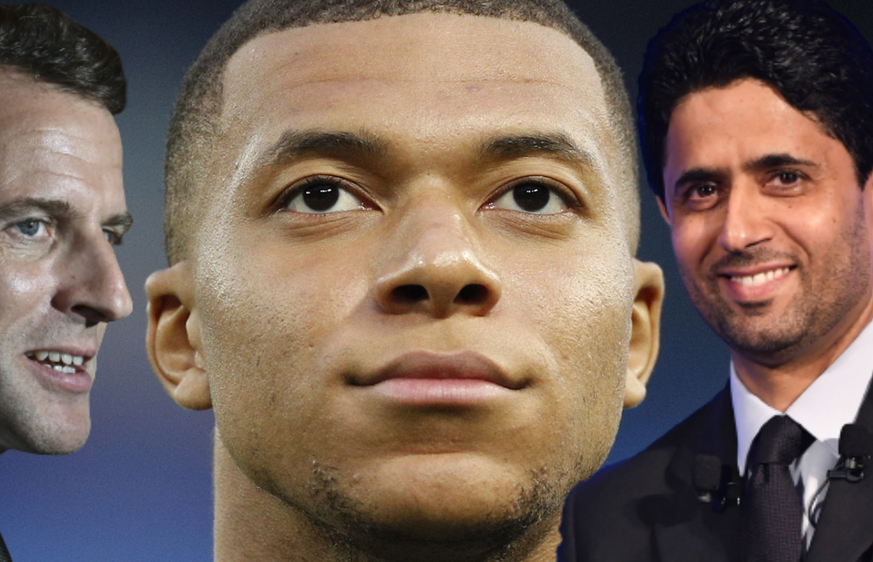 Kylian Mbappé a trop écouté Emmanuel Macron (à gauche) et Nasser al-Khelaïfi.