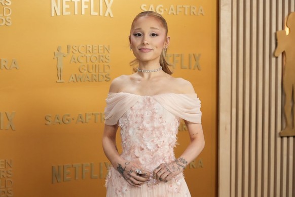 LOS ANGELES, CALIFORNIA - FEBRUARY 23: Ariana Grande attends the 31st Annual Screen Actors Guild Awards at Shrine Auditorium and Expo Hall on February 23, 2025 in Los Angeles, California. (Photo by Je ...