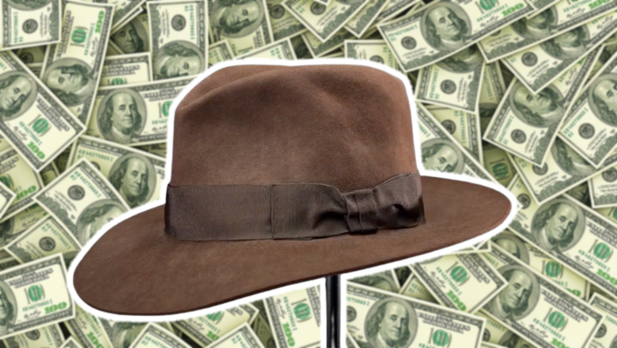 Le chapeau d'Indiana Jones qui sera mis en vente.