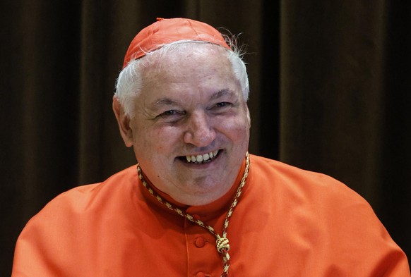 epa12046311 (FILE) - New French Cardinal Jean-Marc Aveline, during courtesy visits at the end of the consistory ceremony at the Vatican, 27 August 2022 (reissued 22 April 2025). The names of potential ...
