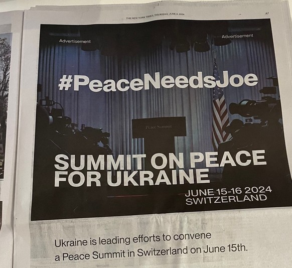 L&#039;Ukraine supplie Joe Biden de se rendre au Bürgenstock