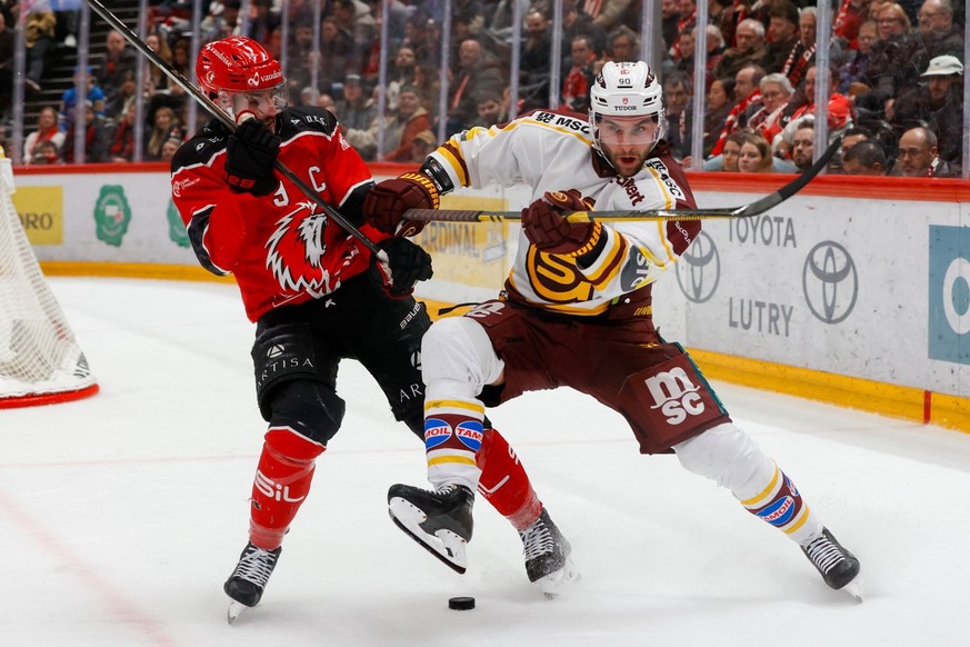 Le Genevois Simon Le Coultre (à droite) face au Lausannois Damien Riat.