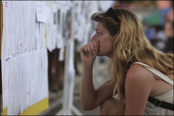 THAILAND - DECEMBER 29: Death Toll Rises In Unprecedented Tsunami Disaster On December 29, 2004 In Phuket, Thailande Families And Friends Posting Pictures Of Missing Loved Ones And Checking The Postin ...