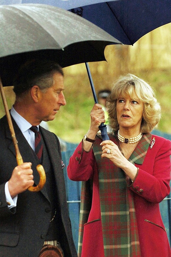 BALLATER, SCOTLAND - APRIL 14: (NO UK SALES FOR 28 DAYS) TRH Prince Charles, the Prince of Wales, and his wife Camilla, the Duchess of Cornwall, in their role as the Duke and Duchess of Rothesay, take ...