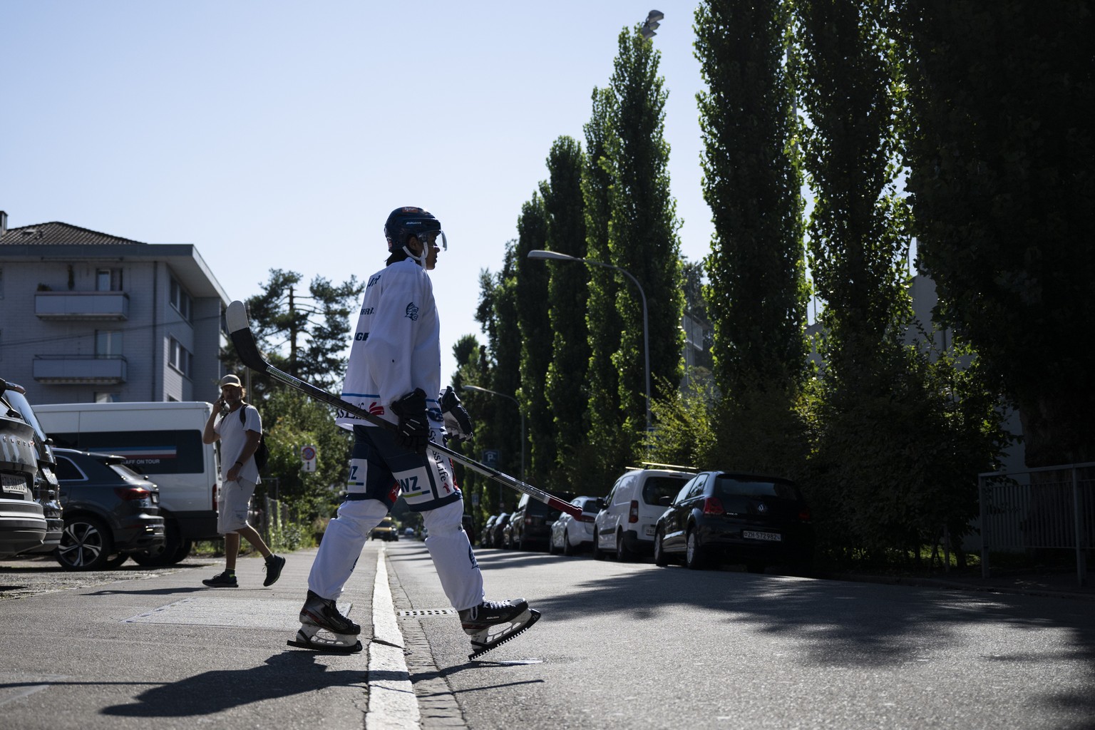 Zuerichs Speler im ersten Training der ZSC Lions in der Saison 2022/23 auf der Kunsteisbahn in Zuerich Oerlikon, aufgenommen am Montag, 8. August 2022. (KEYSTONE/Ennio Leanza)