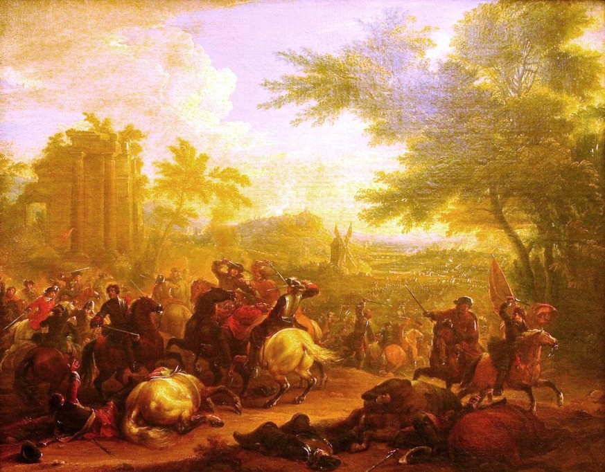 Peinture de la bataille de Cassano par Jean Baptiste Martin.
https://commons.wikimedia.org/wiki/File:Jean_Baptiste_Martin_Schlacht_bei_Cassano_1705.jpg