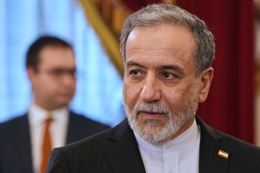 epa12917343 Iranian Foreign Minister Abbas Araghchi arrives to attend his talks with the Russian president at the Boris Yeltsin Presidential Library in St. Petersburg, Russia, 27 April 2026. EPA/DMITR ...