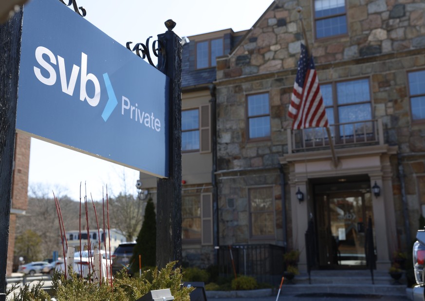 Une ancienne agence locale de la banque SVB, dans une petite ville du Massachusetts, aux Etats-Unis.