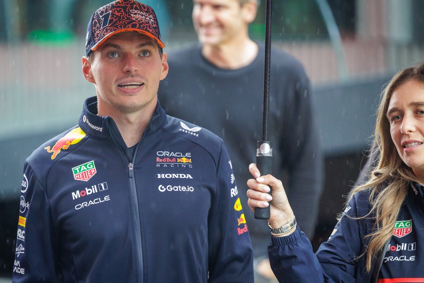 epa12258687 Red Bull Racing driver Max Verstappen of Netherlands arrives for the Formula One Belgian Grand Prix, in Francorchamps, Belgium, 24 July 2025. The 2025 Formula 1 Belgian Grand Prix is held  ...