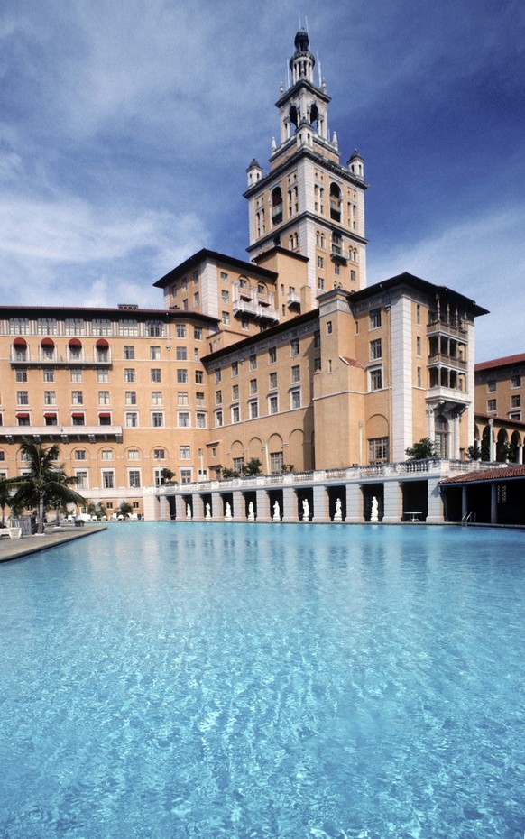 CORAL GABLES, FL - JANUARY 20: Pool at the Biltmore Hotel of Coral Gables on January 20, 1993 in Coral Gables, Florida. (Photo by Santi Visalli/Getty Images}