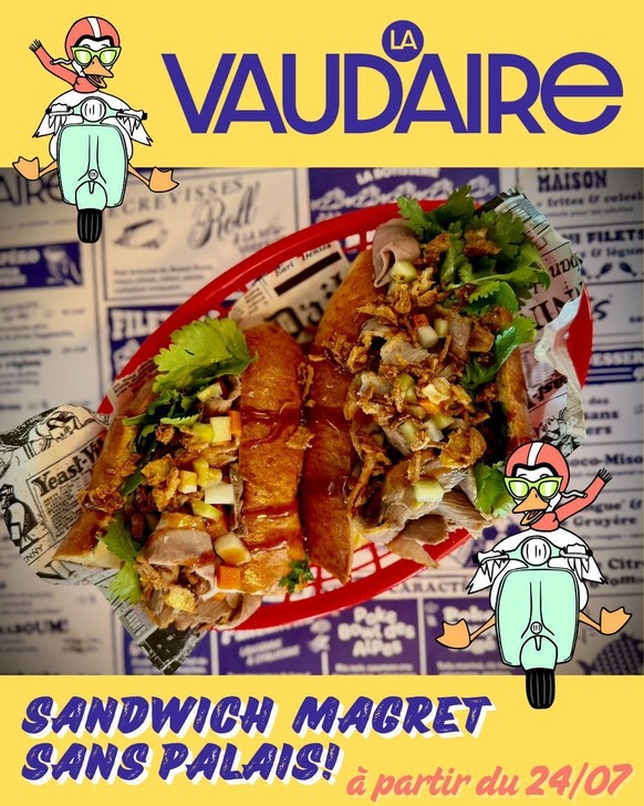 Le sandwich «magret sans palais», hommage à son ancêtre disparu, est à la carte de La Vaudaire dès cette semaine.