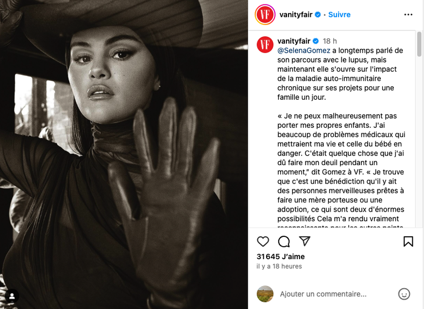 Selena a accordé une interview à Vanity Fair.