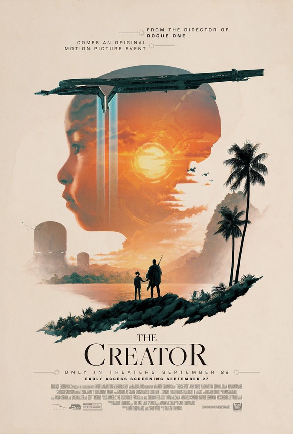 Rare exemple d&#039;un film qui a une belle affiche. Critique: «The Creator», un film qui parle de robots avec intelligence