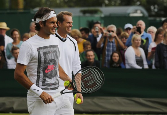 Avec Stefan Edberg à Wimbledon en 2014.