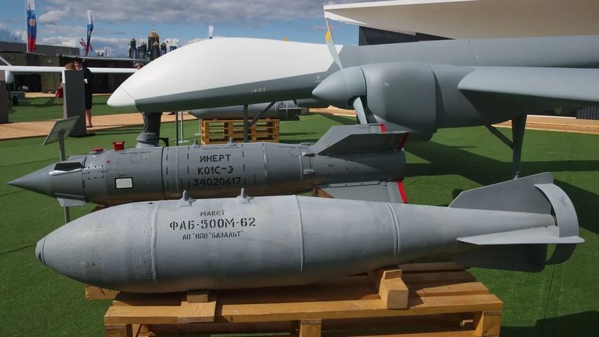 Des bombes russes de type FAB-500 (photo d&#039;archive): grâce à un support spécial UMPK, ces armes peuvent être guidées avec une grande précision sur des distances de plusieurs kilomètres.