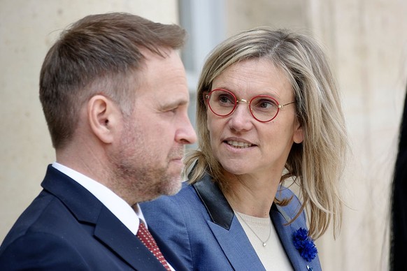 France&#039;s Minister of Ecological Transition, Biodiversity, Forest, Sea and Fisheries, Agnes Pannier-Runacher, departs after the council of French ministers at the Elysee presidential palace in Par ...