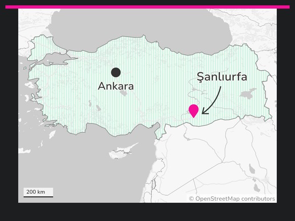 Şanlıurfa en Turquie, carte de situation.