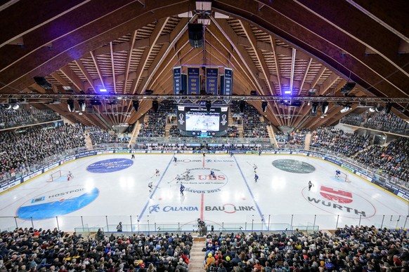 General view Eisstadion Davos during the game between Switzerland&#039;s HC Ambri-Piotta and the Czech HC Republic&#039;s Dynamo Pardubice, at the 95th Spengler Cup ice hockey tournament in Davos, Swi ...