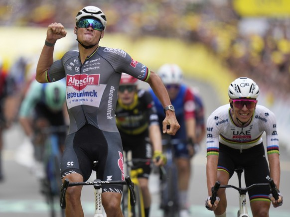 La joie de Mathieu van der Poel à l&#039;arrivée