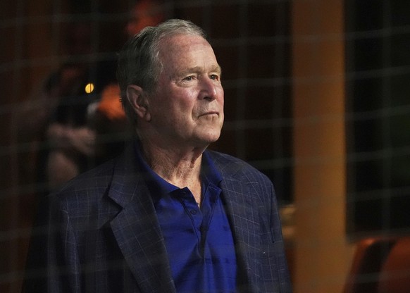 FILE - Former President George W. Bush attends a baseball game, May 15, 2025, in Arlington, Texas. (AP Photo/LM Otero, File)
George W. Bush
